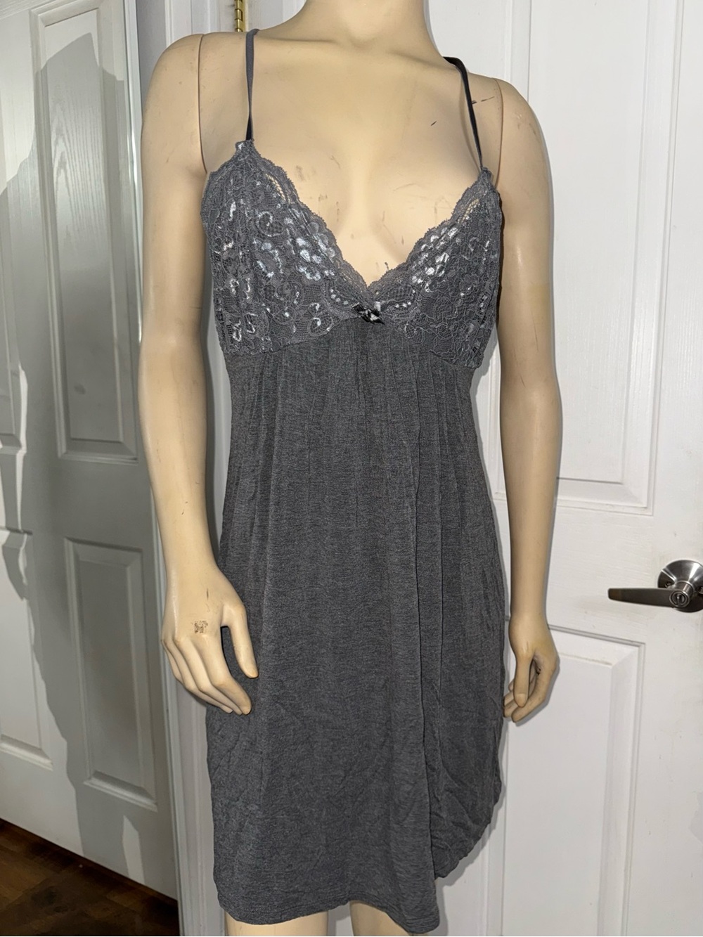 PJ Salvage Charcoal Gray Lace-Trim Chemise